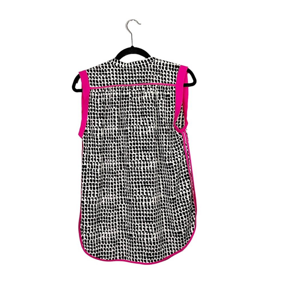 Creative Commune Lightweight V Neck V Cut Business Casual Patterned Blouse Small - Picture 2 of 6